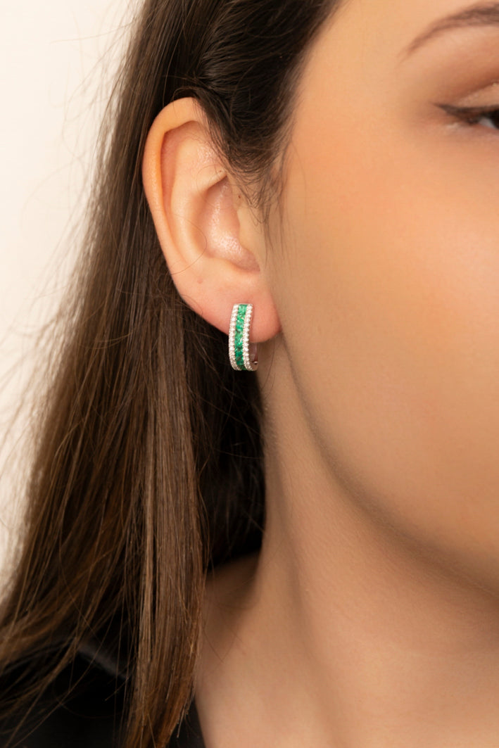 Aros de Esmeraldas y Diamantes