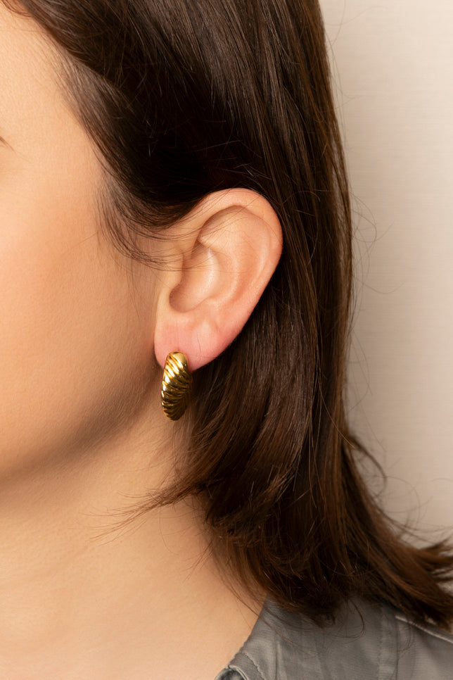 Aros Gallonados de Oro Amarillo 18k