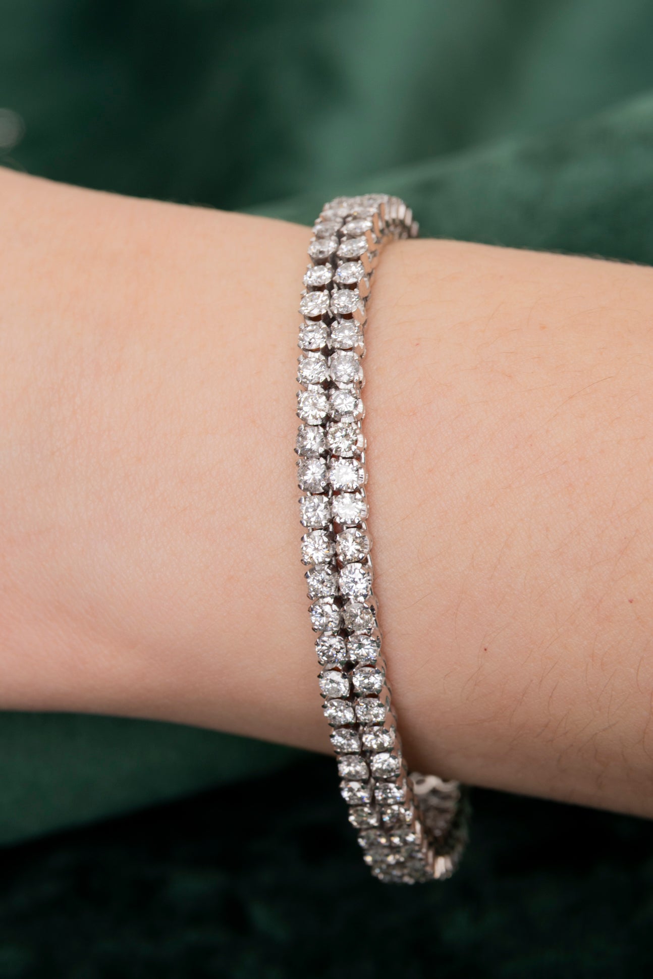 Pulsera Vintage Doble Riviere de Diamantes