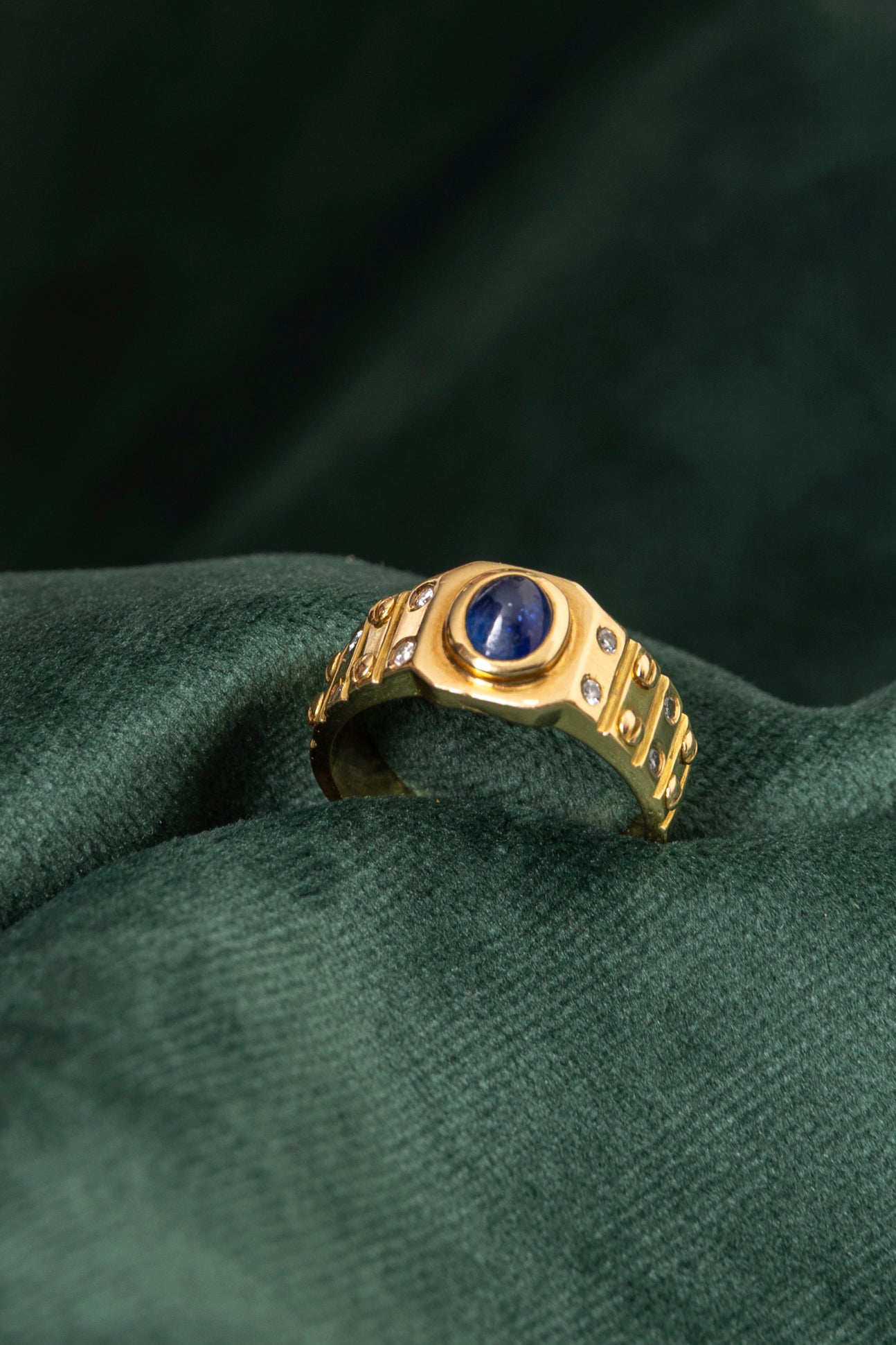 Sortija Años´80 de Zafiro y Diamantes