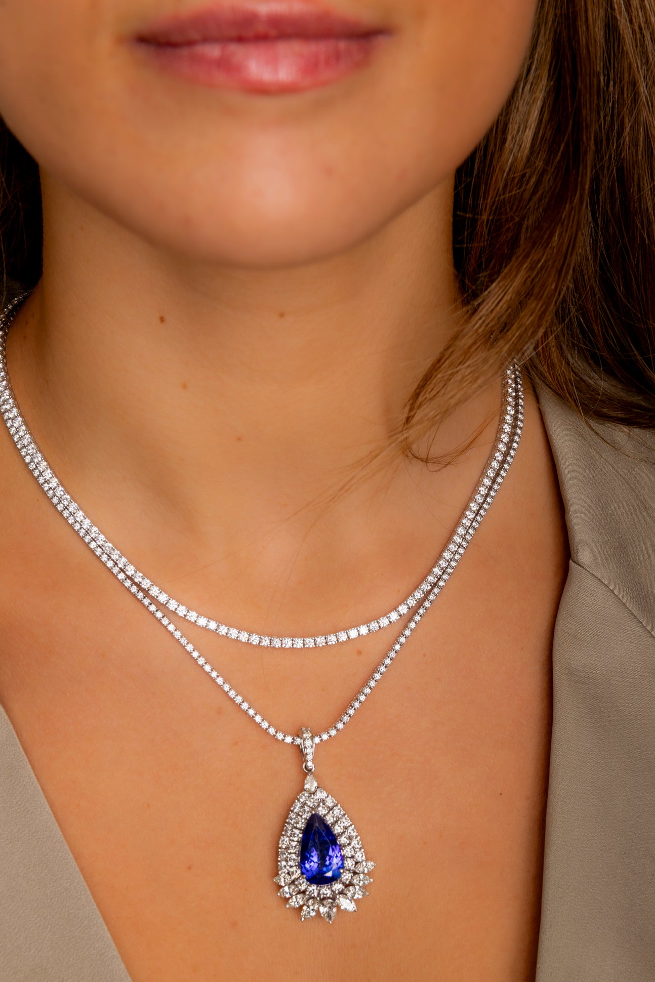 Colgante de Tanzanita y Diamantes