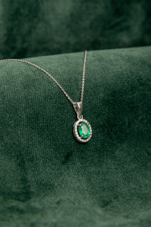 Colgante de Esmeralda y Diamantes